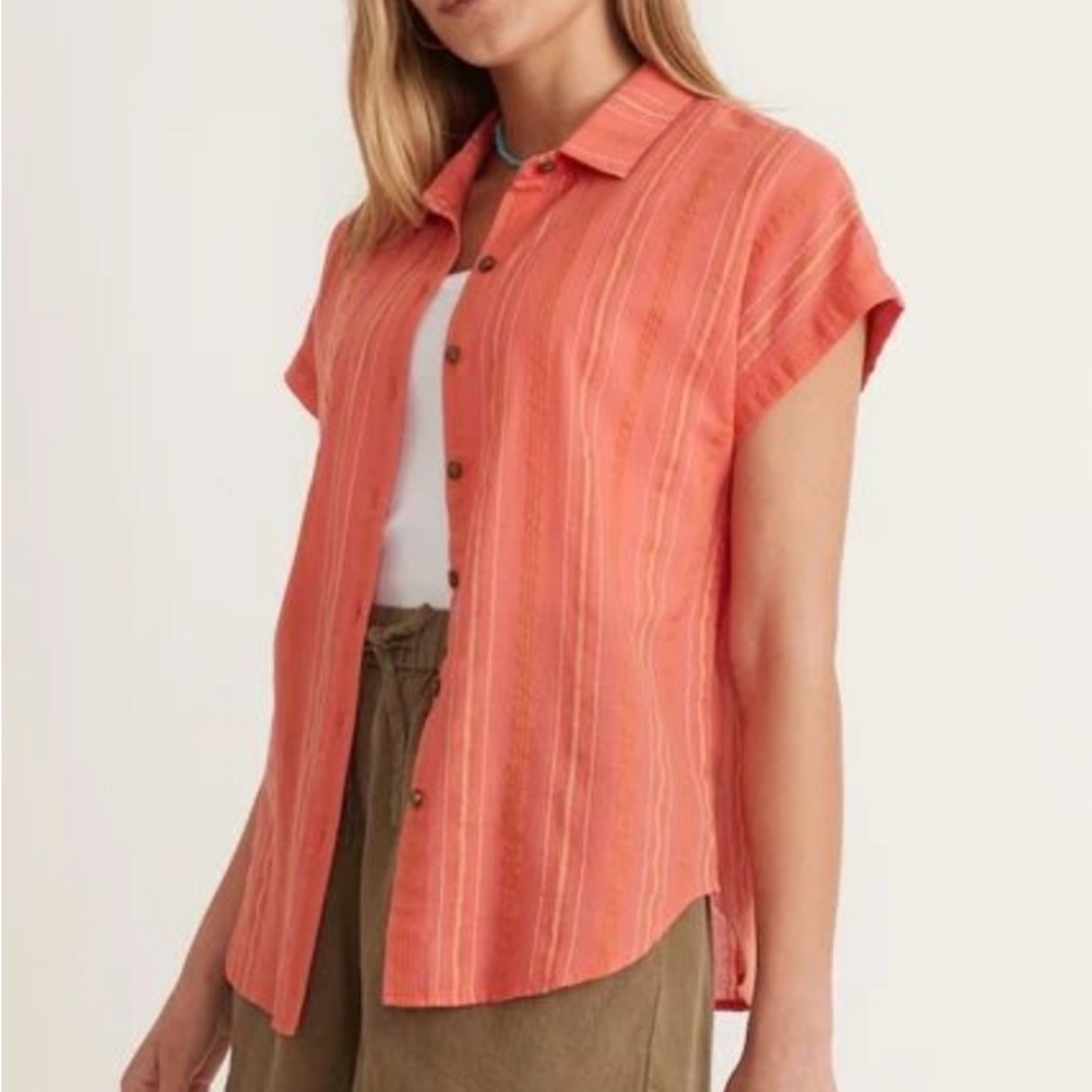 NWT Marine Layer Dana Stripe Pink Button Down